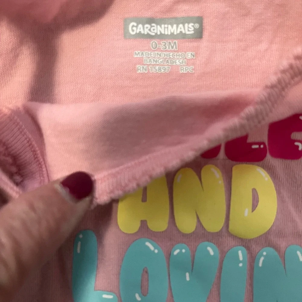 Garanimals Spoiled And Lovin' It Bodysuit‎ Sleeveless Pink 0-3M